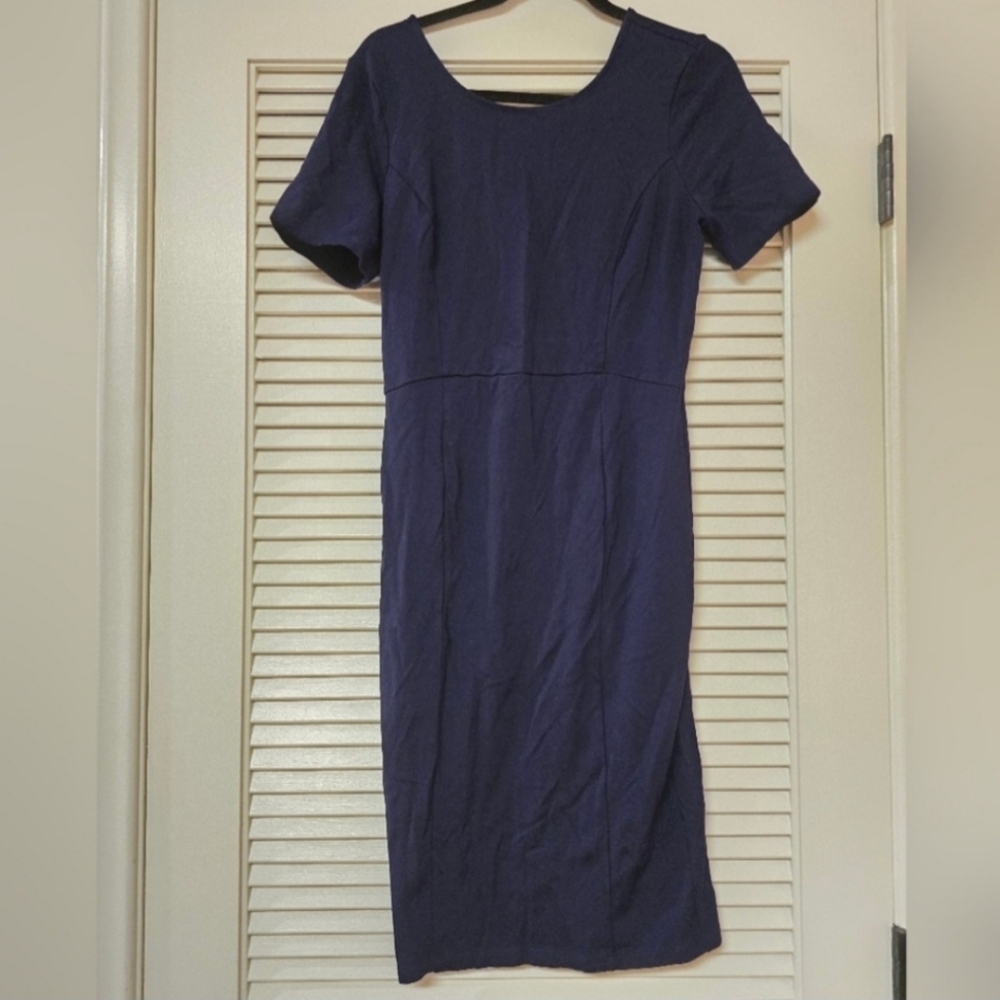 Ali & Jay - Classic Navy Short-Sleeve Dress With Gold Full Back Zipper